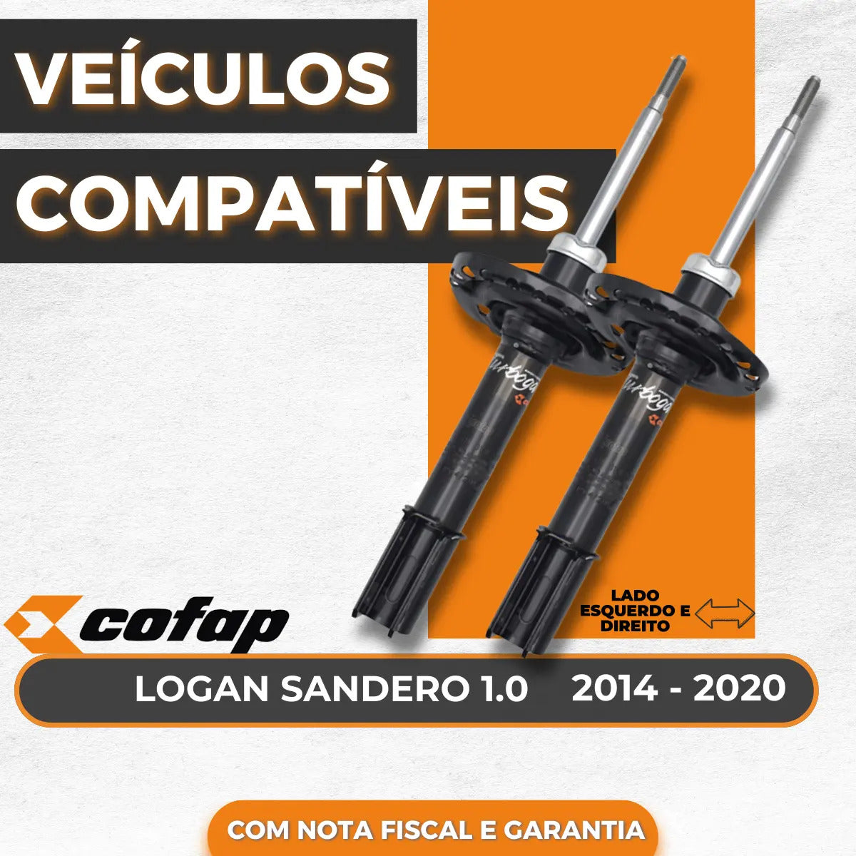 Par Amortecedor Dianteiro Logan Sandero 1.0 2014 A 20 Cofap