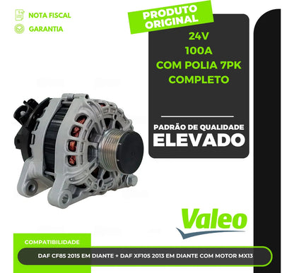 Alternador Compatível Daf Cf85 2015 Em Diante 24v 100a 7pk