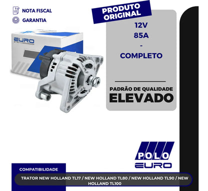 Alternador New Holland Tl75 Tl80 Tl90 Tl100 12v 85a Completo