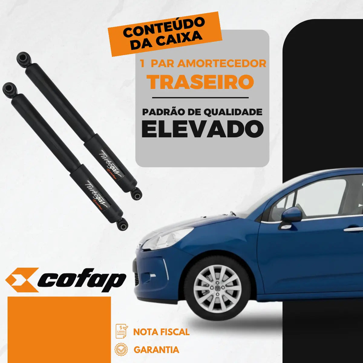 Par Amortecedor Traseiro Citroen C3 2003 A 2012 Origin Cofap