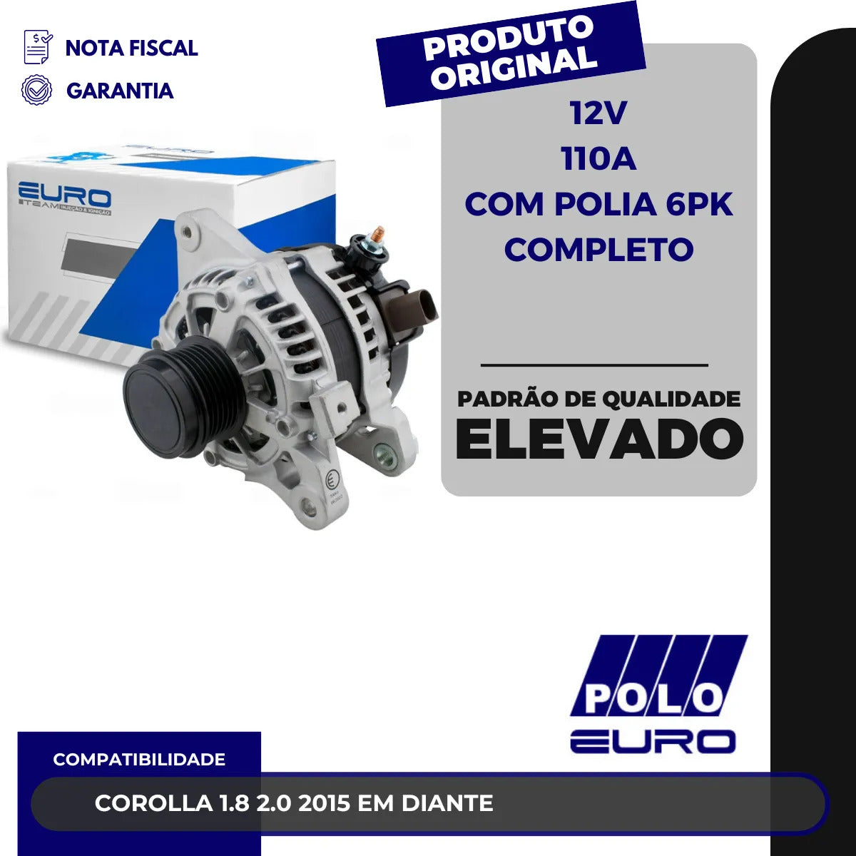 Alternador Toyota Corolla 1.8 2.0 2015/.. 110a 12v