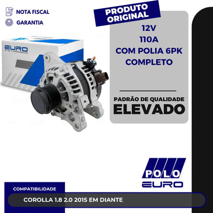 Alternador Toyota Corolla 1.8 2.0 2015/.. 110a 12v