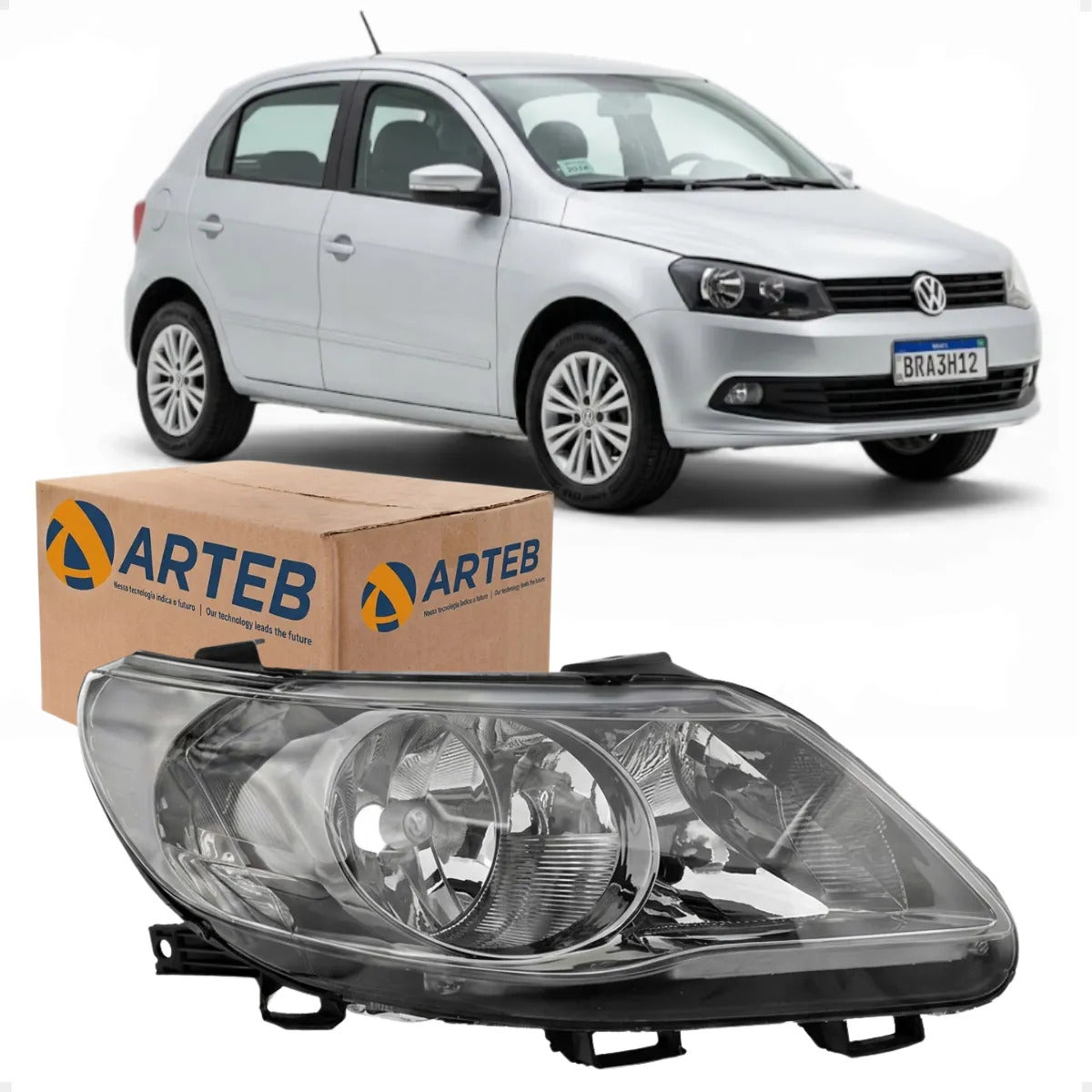 Farol Mascar Cromo Onix Defletor Gol G5 2009 A 2012 Arteb