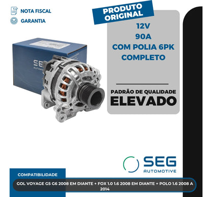 Alternador 90 Ah Gol G3 G4 G5 G6 Fox Voyage Golf Audi Ik2424