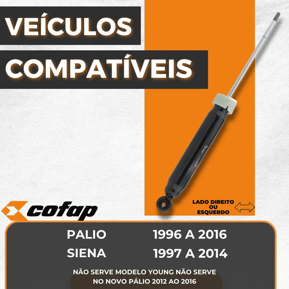 Amortecedor Traseiro Palio 1999 A 2015 Original Cofap
