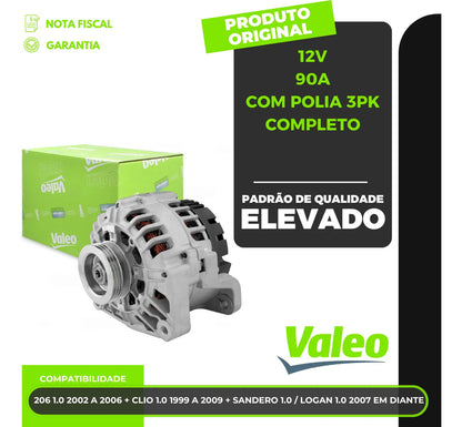 Alternador Sandero/ Logan 12v 90a Com Polia 3pk Completo