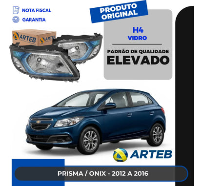 Farol Gm Onix Prisma 2012 13 14 2015 2016 Máscara Azul Arteb