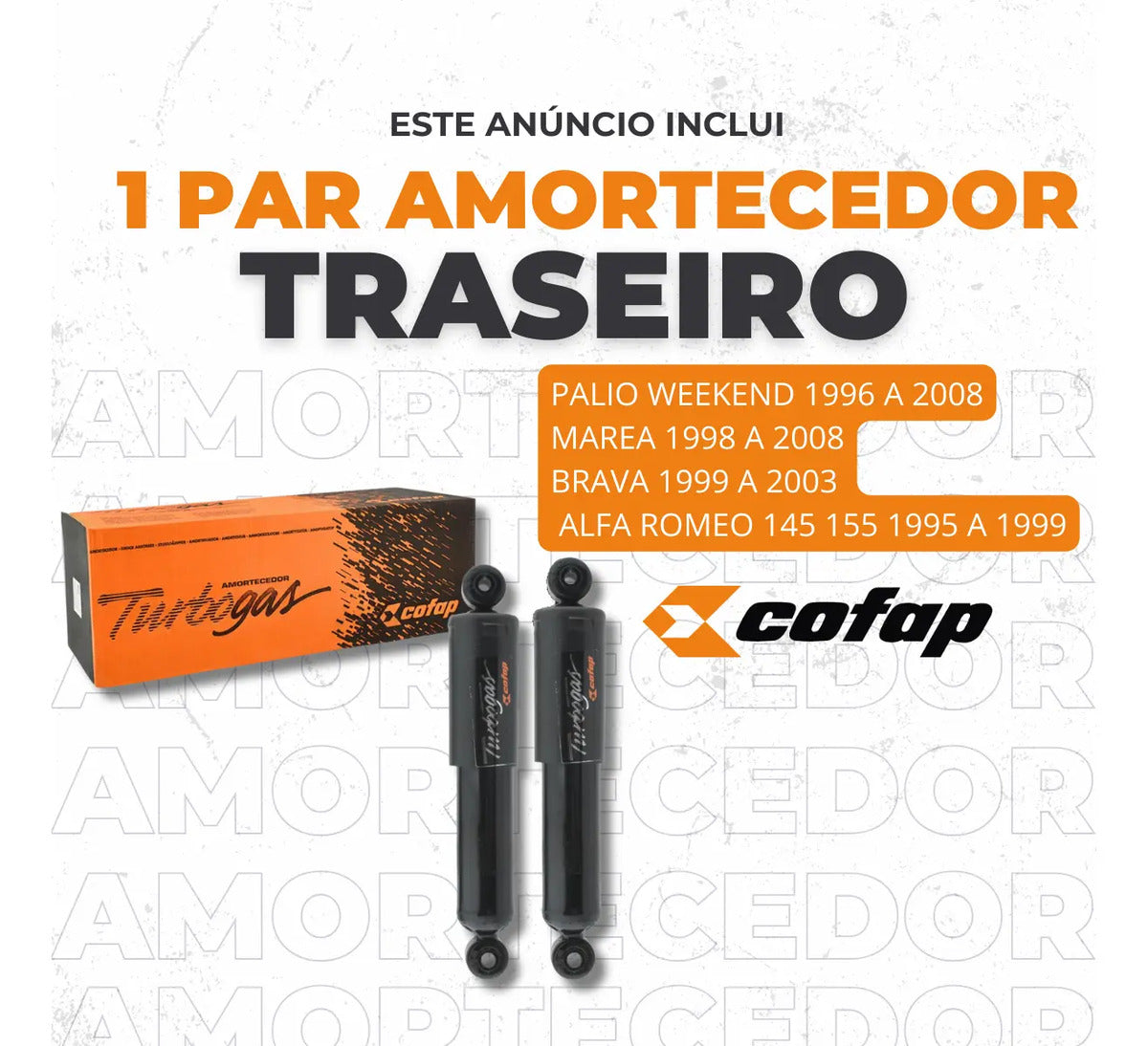 Par Amortecedor Cofap Traseiro Fiat Marea 98 A 08