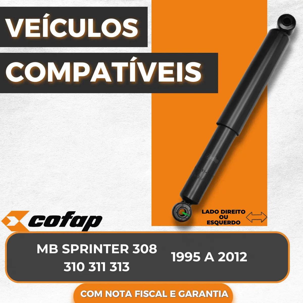 Amortecedor Traseiro Sprinter 310 313 1995 Á 2012 Cofap