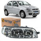 Farol Fiat Palio Restyling 2001 A 2003 Carcaça Cinza Arteb