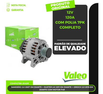 Alternador Duster 2.0 Sandero 2.0 Após 2007  12v120a