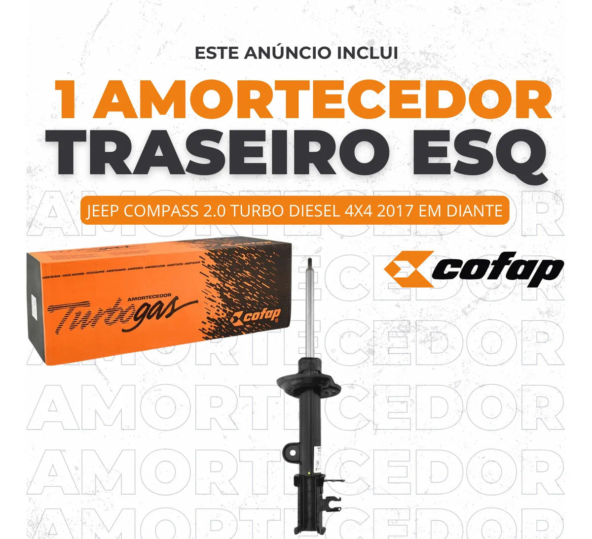 Amortecedor Traseiro Esquerdo Compass 2.0 Diesel 17... Cofap