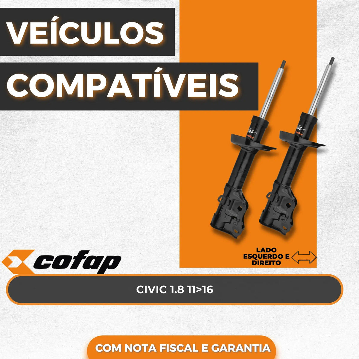 Par Amortecedor Dianteiro 1.8 Civic 2011 A 2016 Cofap