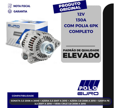 Alternador Sonata Azera Santa Fe Vera Cruz 3.3 3.8 12v130a