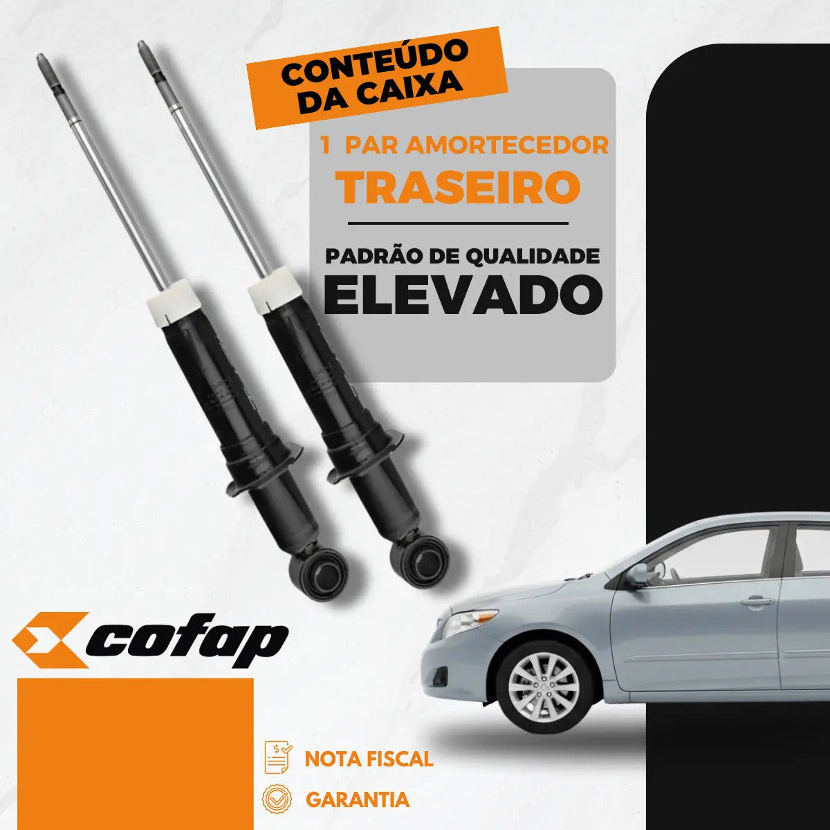 Par Amortecedor Traseiro Cofap Original Corolla 2007 2008