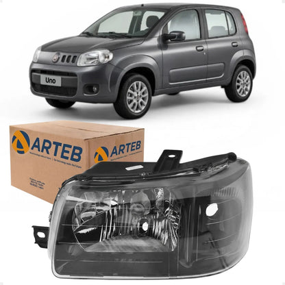 Farol Uno Fiorino 2004 A 2013 Máscar Negra Pisca Preto Arteb