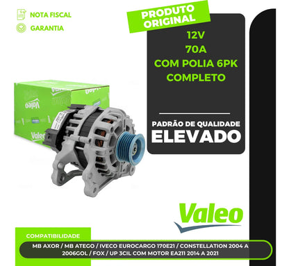 Alternador Crossup Fox Gol Up Voyage 12v 70a Com Polia 6pk