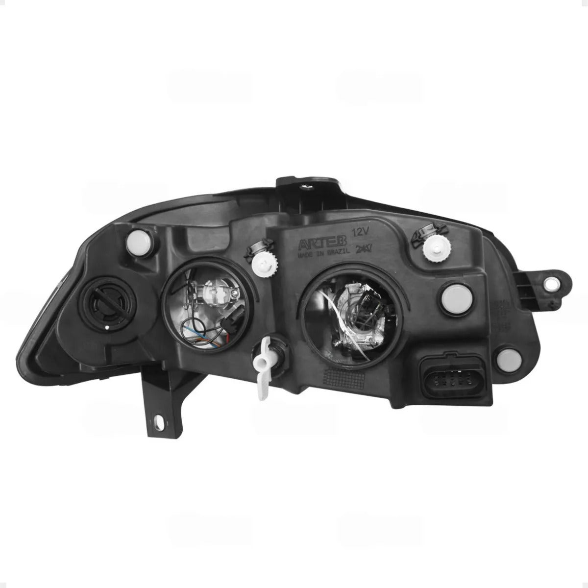 Farol Siena 10 11 12 Máscar Negra Moldur Cromada Duplo Arteb