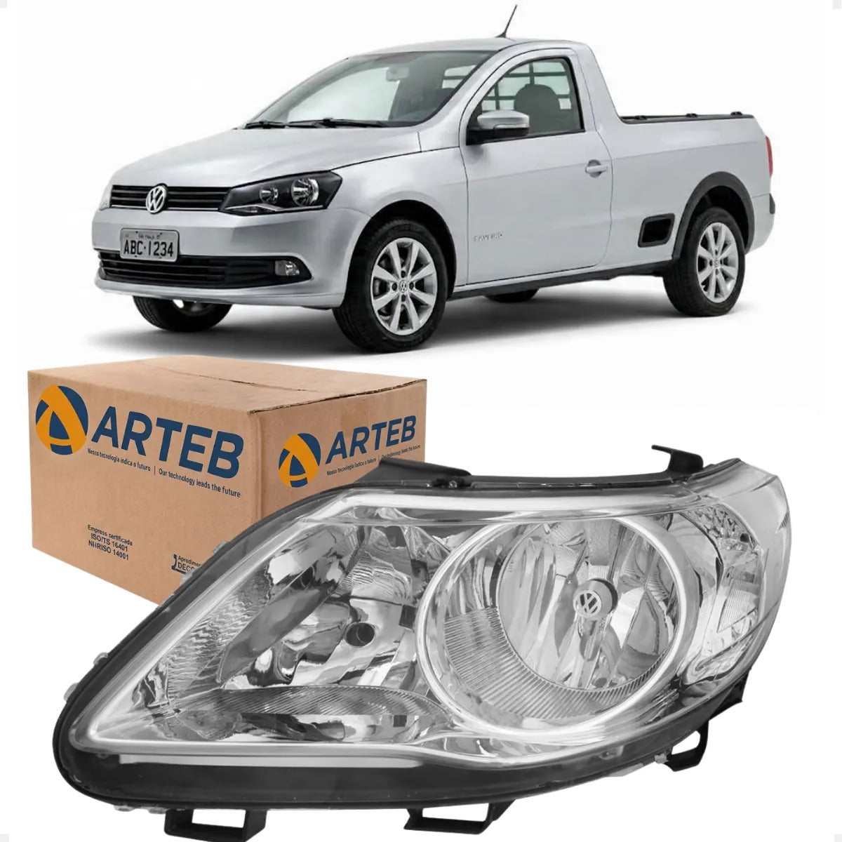 Farol Vw Saveiro G5 2008 A 2012 Foco Duplo Defletor Vw Arteb