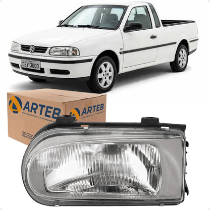 Farol Vw Gol Parati Saveiro G2 1995/2001 Máscar Cinza Arteb