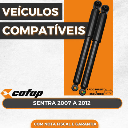 Par Amortecedor Traseiro Sentra Cofap Turbogas 07/11