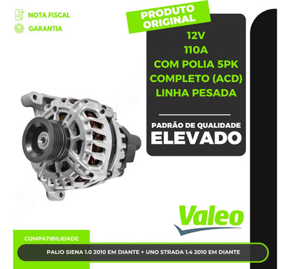 Alternador Palio Siena Uno Strada Idea 1.0 1.4 Fire Valeo