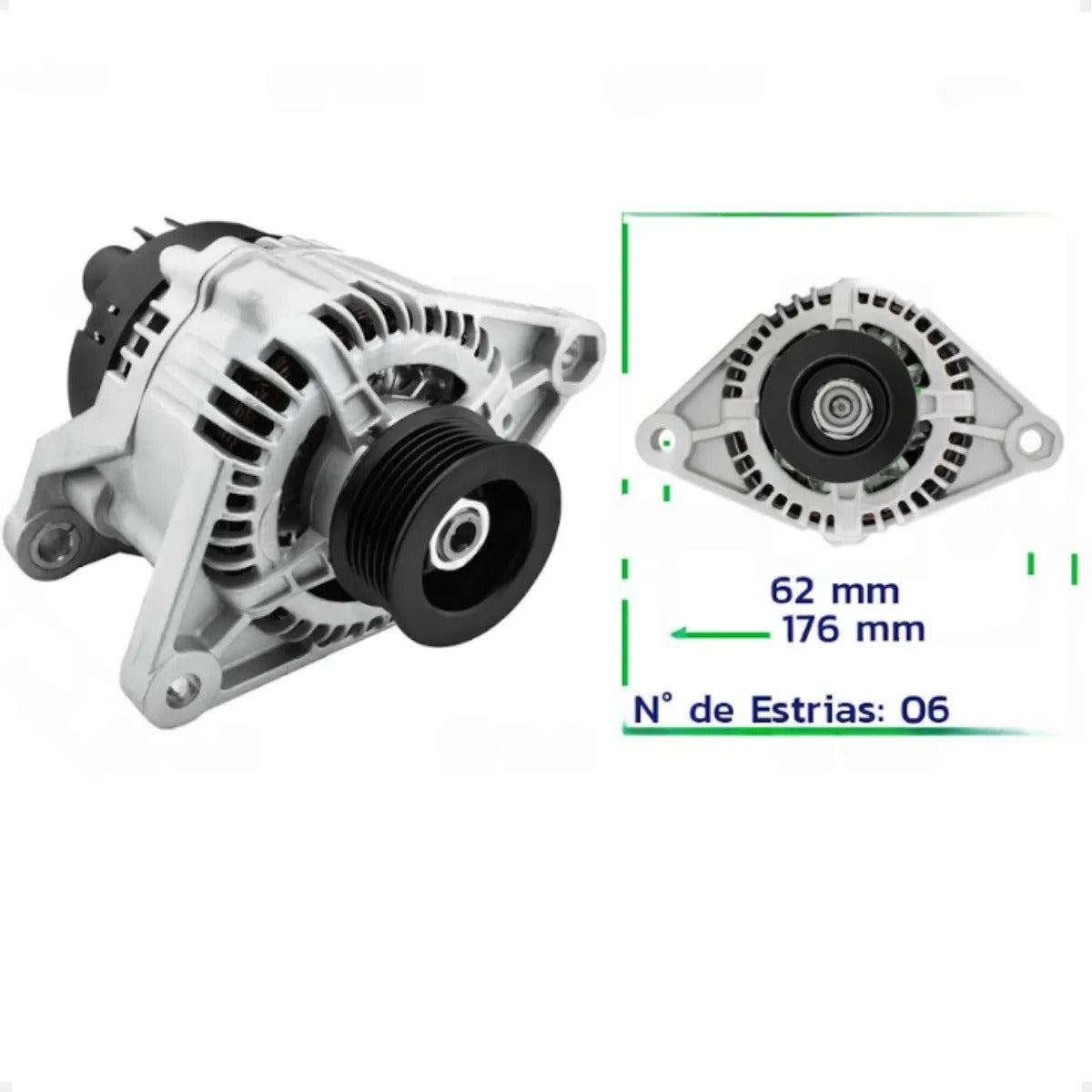 Alternador Fiat Uno Palio Strada Siena 1.0 1.5 65a 1996/2004