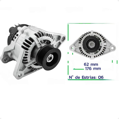 Alternador Fiat Uno Palio Strada Siena 1.0 1.5 65a 1996/2004