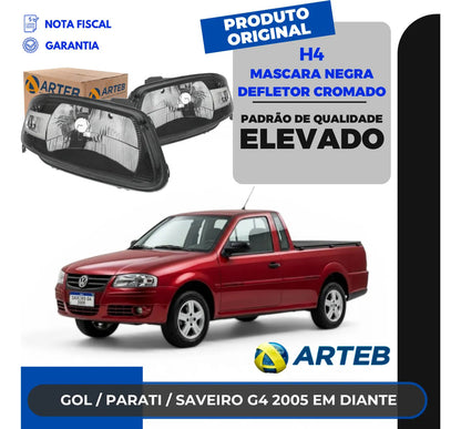 Farol Gol Parati Saveiro G4 2005 A 2014 Máscara Negra Arteb