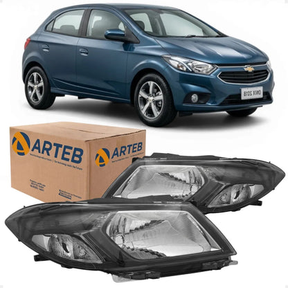 Farol Máscara Negra H4 Onix 2012 13 14 15 16 17 2018 Arteb