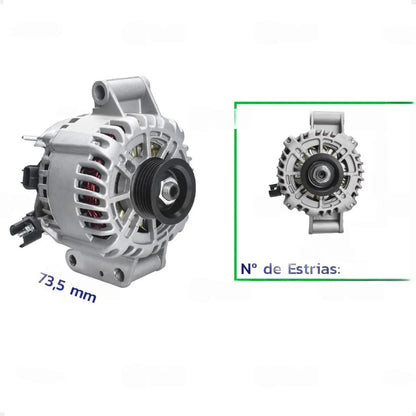 Alternador Focus 1.8 16v Duratec Após 2001 124a - 50006vlp