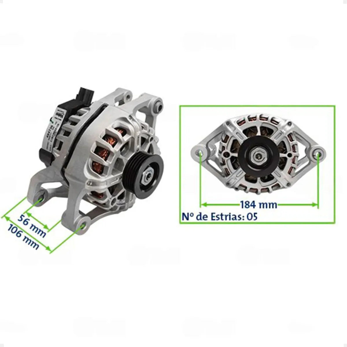 Alternador Valeo Andero Logan 1.0 2016-2023 12v 90a Completo