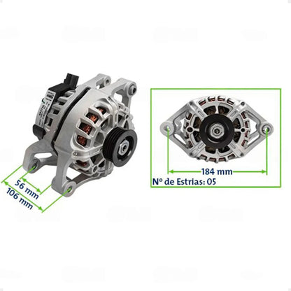 Alternador Valeo Andero Logan 1.0 2016-2023 12v 90a Completo