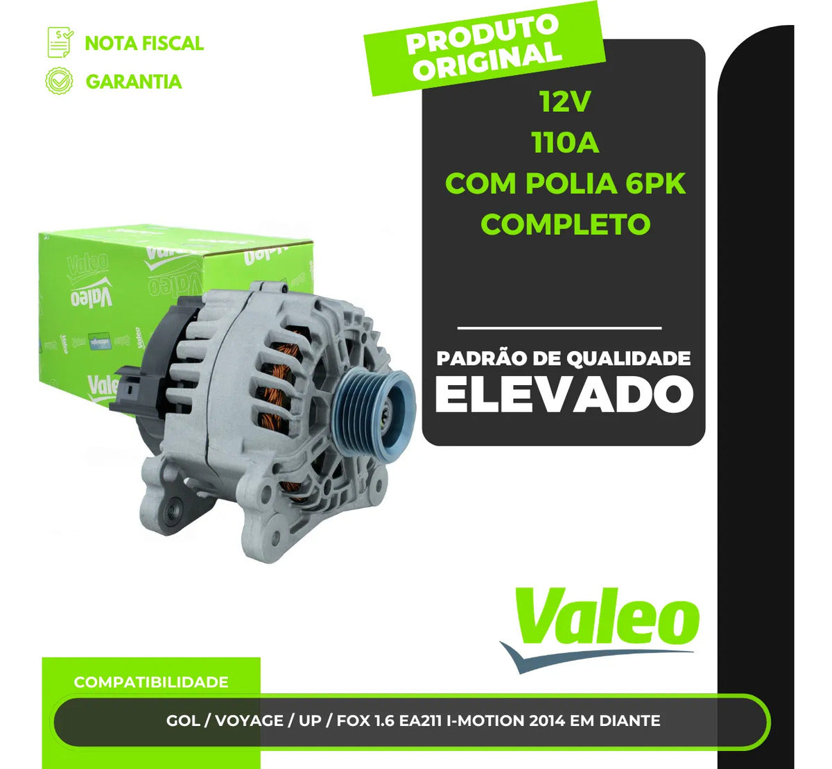 Alternador Gol Voyage Fox Saveiro G5 G6 Após 2013 12v 110a