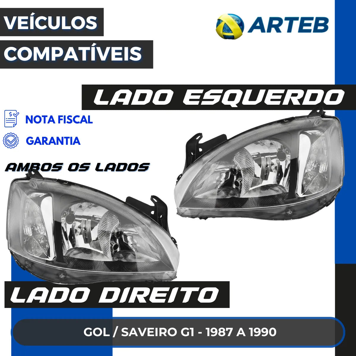 Farol Mascara Negra Montana 2008 2009 2010 Pisca Liso Arteb