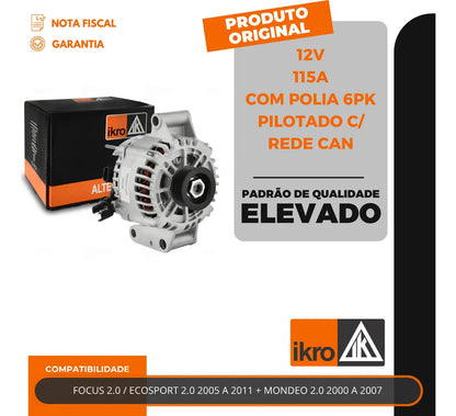 Alternador Focus Ecosport Mondeo 2.0 115a 12v Com Polia 6pk
