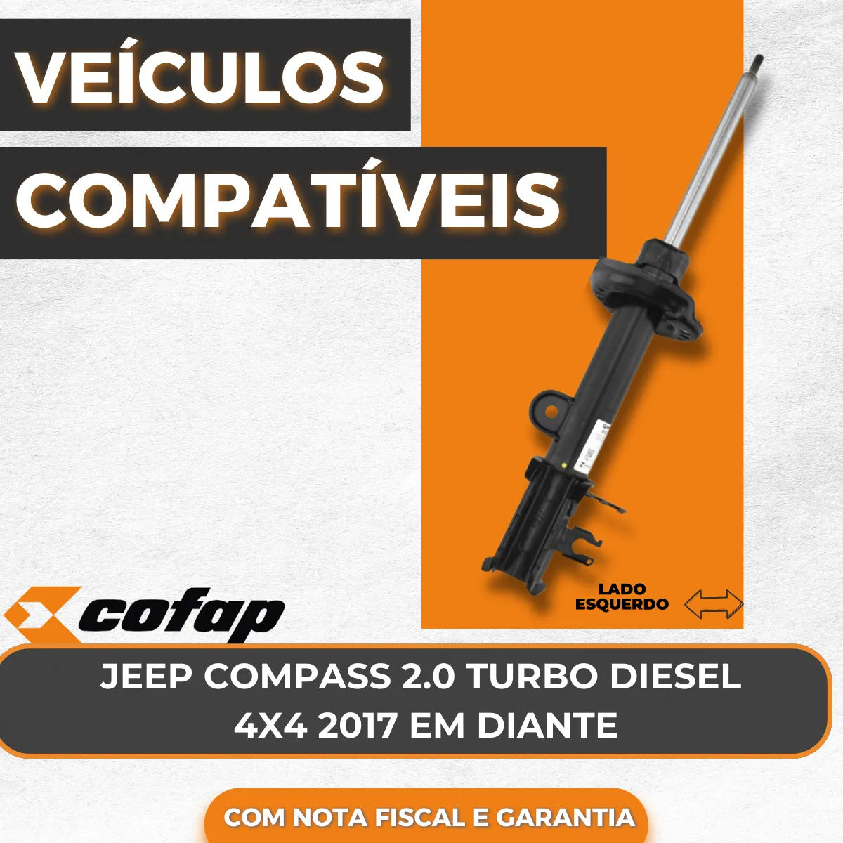 Amortecedor Traseiro Esquerdo Compass 2.0 Diesel 17... Cofap