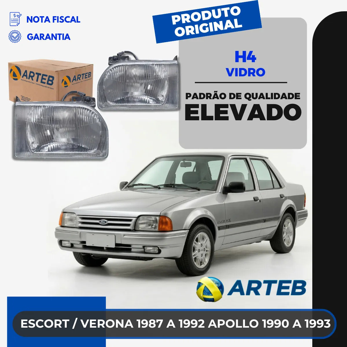 Farol Vidro Apollo 1990 1991 1992 Verona Escort Arteb