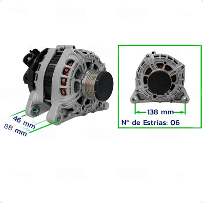 Alternador Peugeot 208 2008 1.6 Após 2018 C3 C4 Aircross