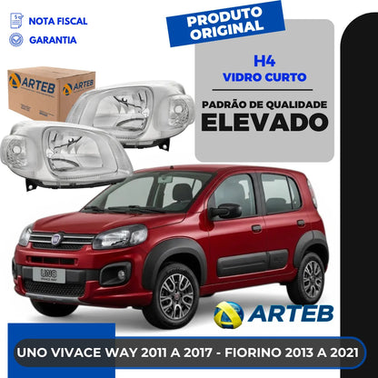 Farol Fiat Uno Vivace Way 2011 12 13 14 15 16 2017 Arteb