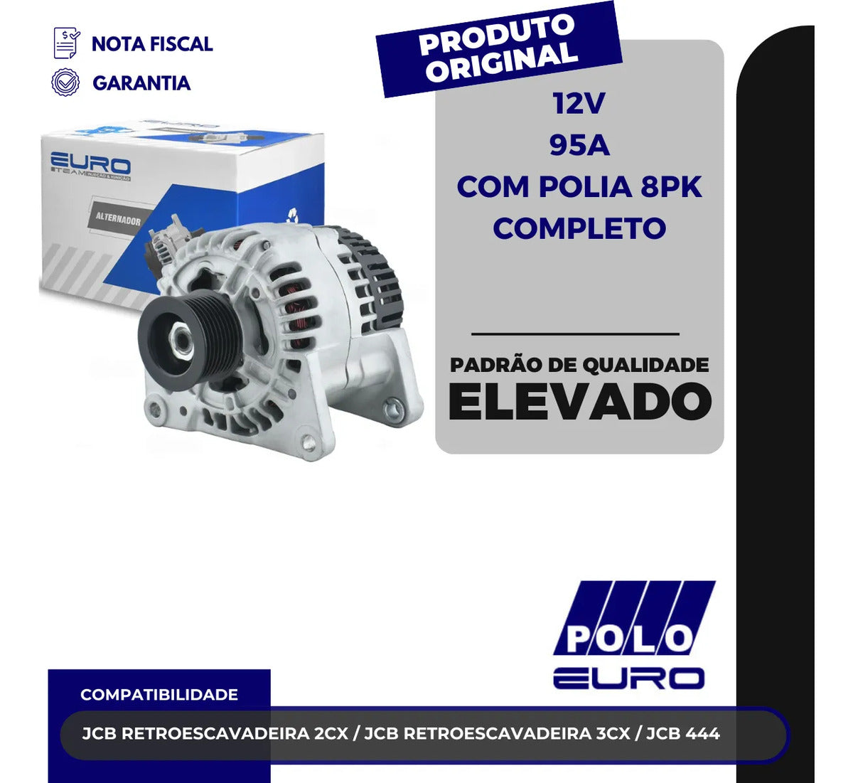 Alternador Jcb 2cx 3cx Motor 444 Retroescavadeira 12v 95a