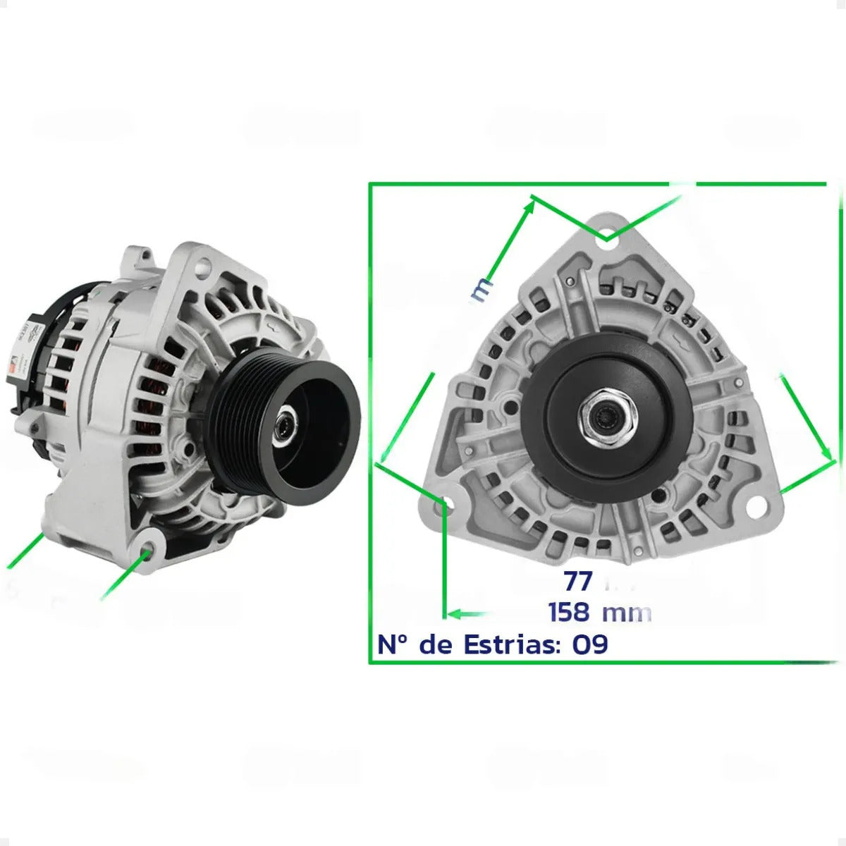 Alternador Mb Atego Accelo Axor 24v 80a Com Polia 9pk