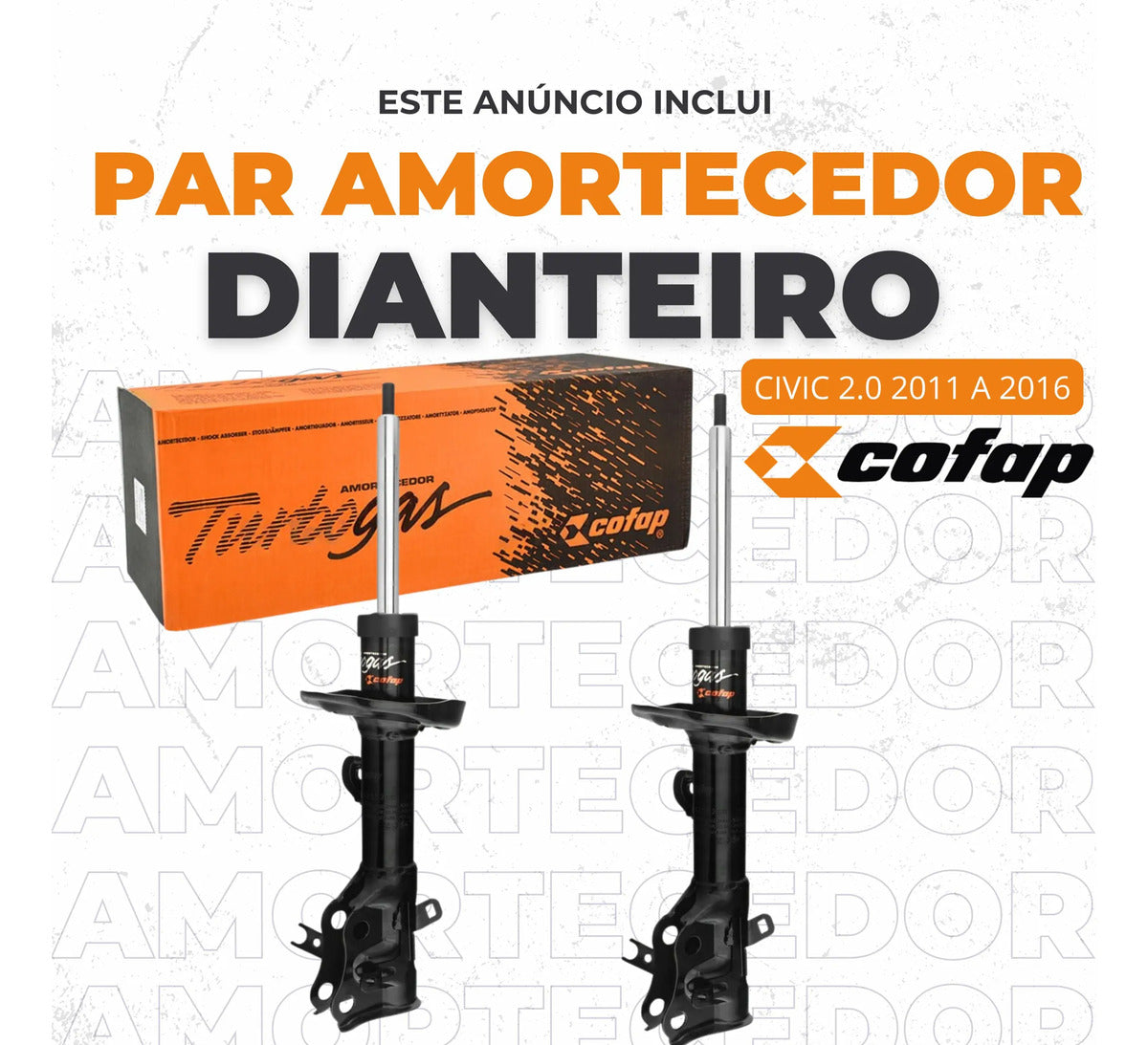 Par Amortecedor Dianteiro  Honda Civic 2.0 12/16 Cofap