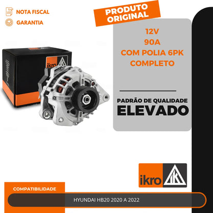 Alternador Hb20 90a 20202022 Com Polia 6pk Completo